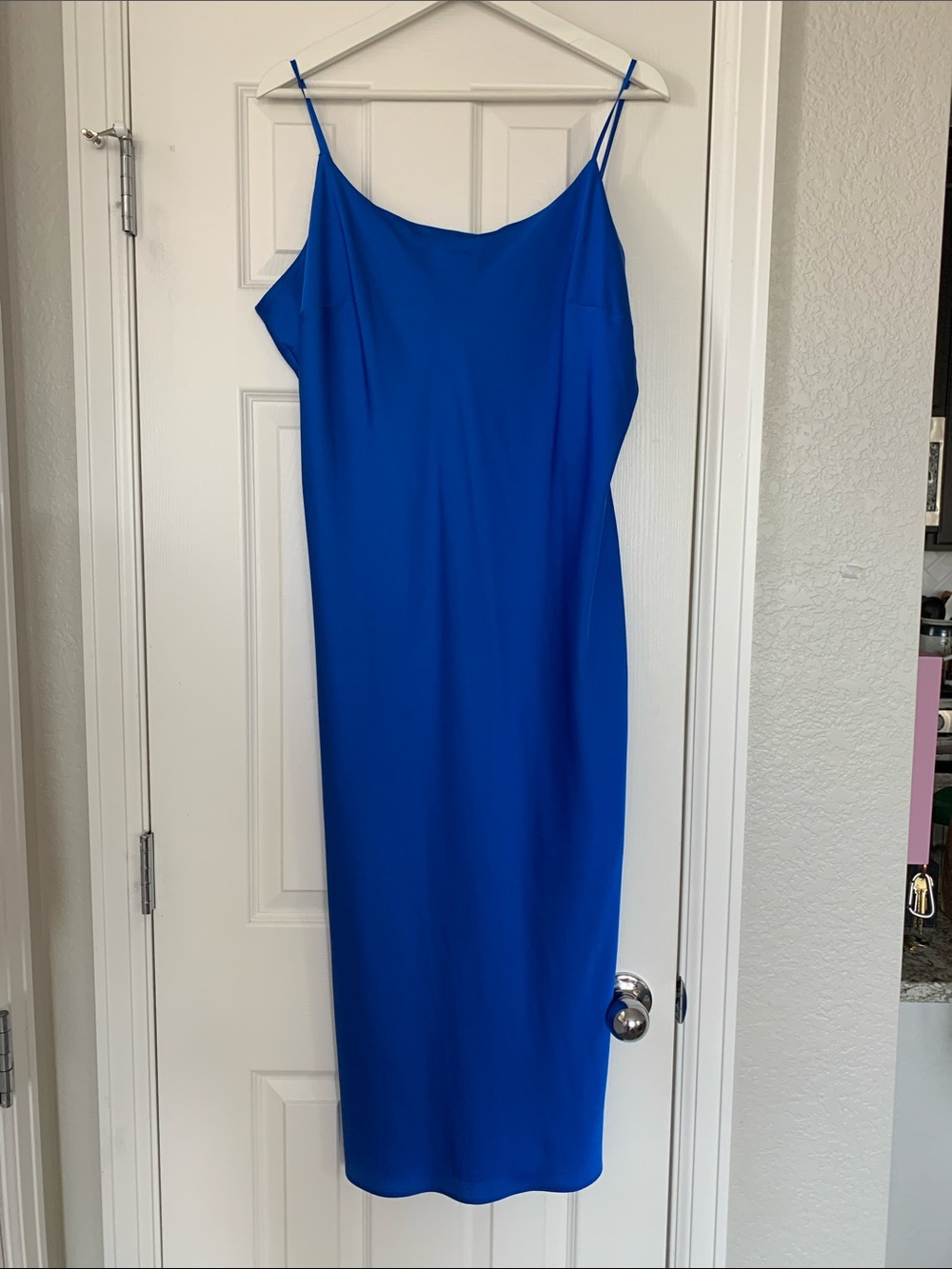 Express Electric Blue Midi Slip Dress